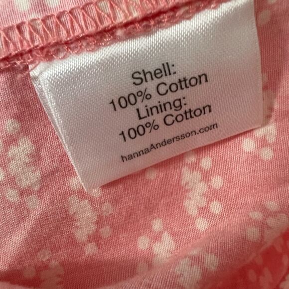 Hanna Andersson Sleep Dress - Coral Pink Cotton with White Details - 14 - Picture 4 of 4